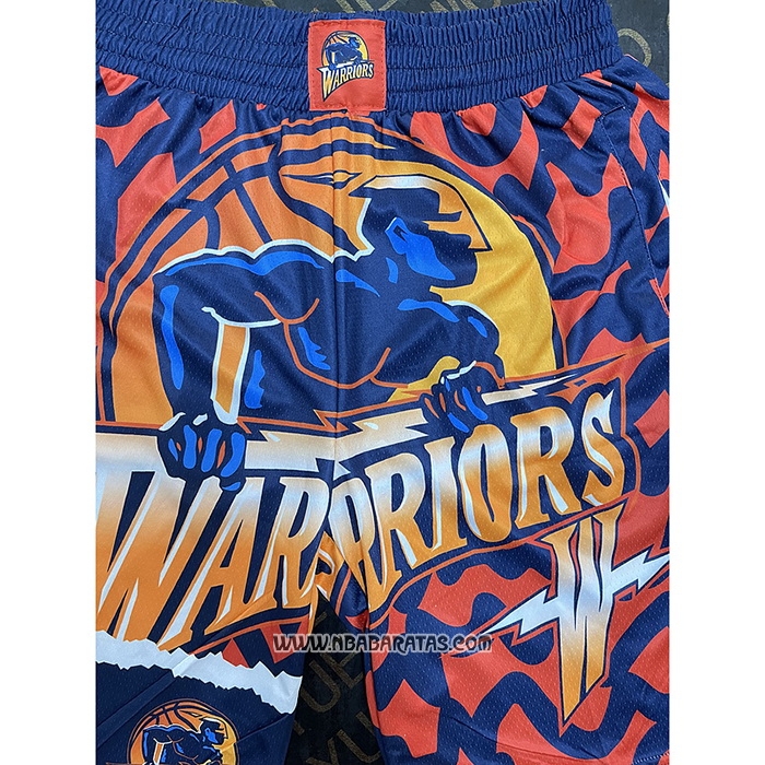 Pantalone Golden State Warriors Mitchell & Ness Naranja Azul